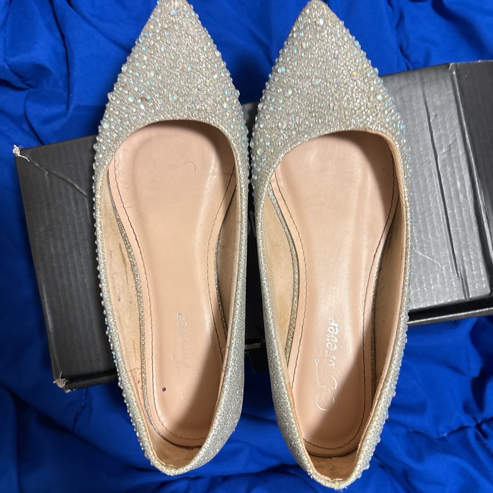 & Other Stories Silver Embellished Flats